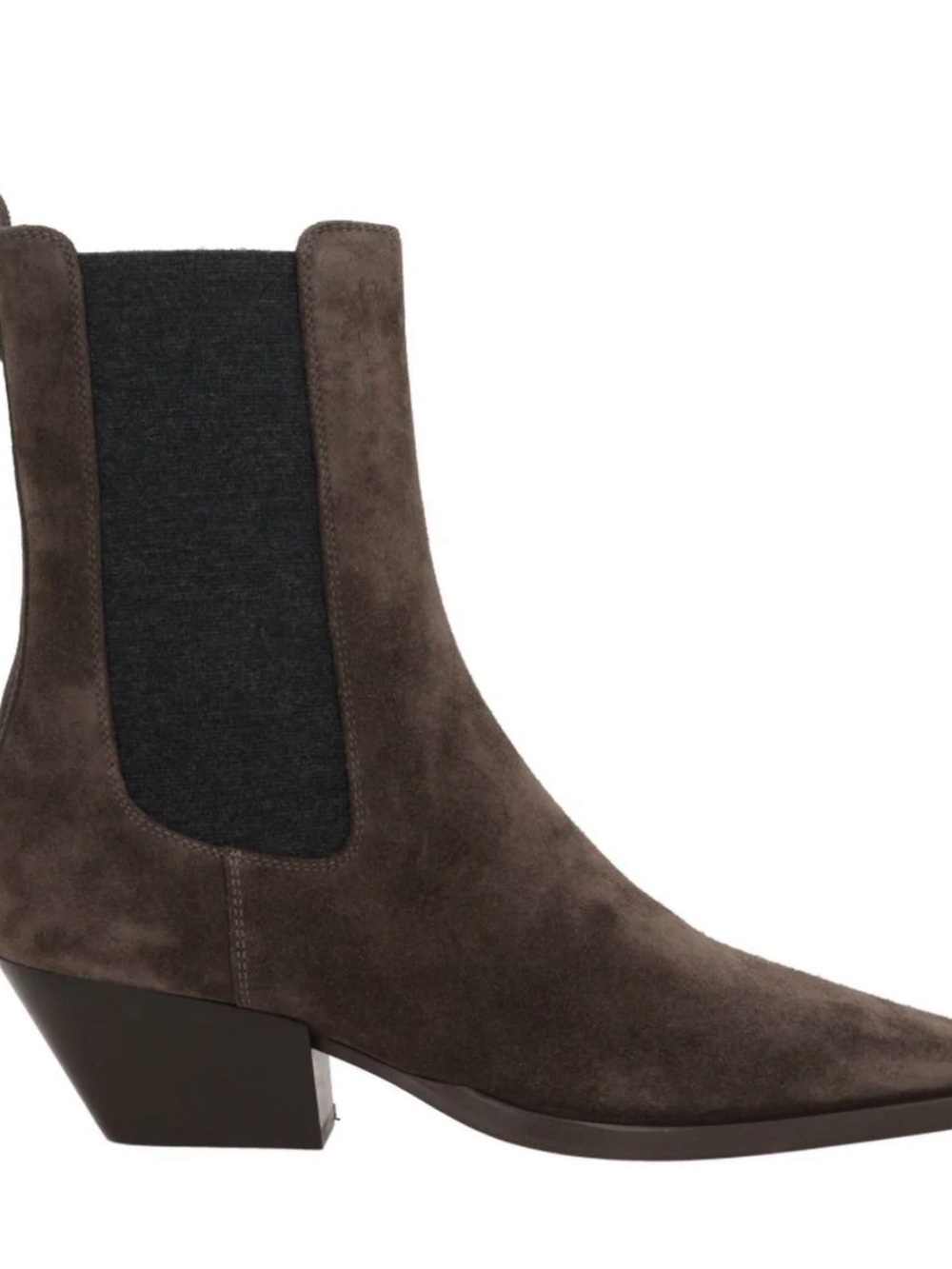 Brunello Cucinelli Brown Suede Chelsea Ankle Boot